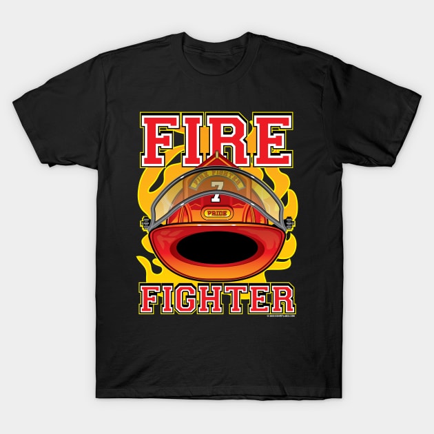 Fire Fighter Red Helmet T-Shirt by eShirtLabs